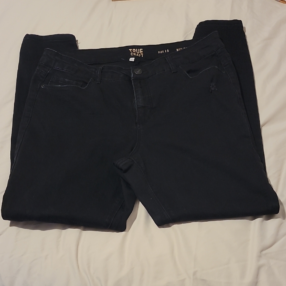 True Craft Black High Rise Jeans Classic Style